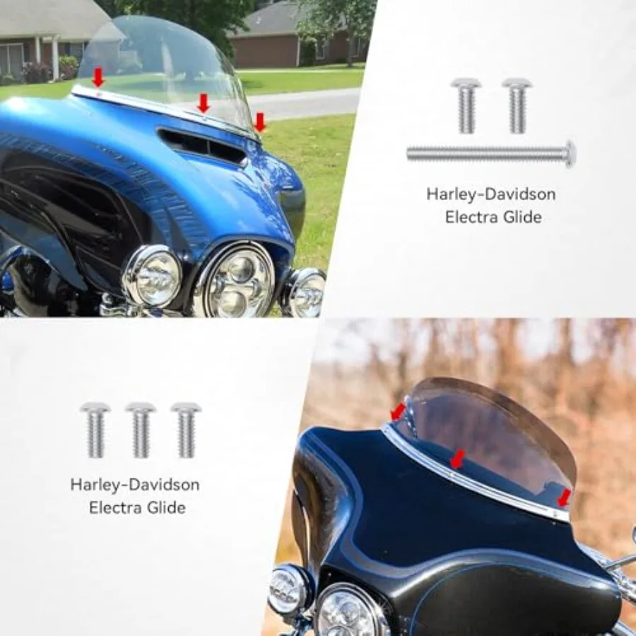 VGMOTO 39 قطعة دراجة نارية Batwing الداخلية هدية الترباس عدة الفولاذ المقاوم للصدأ الزجاج الأمامي مسامير تقليم ل هارلي بجولة شارع الإنزلاق E