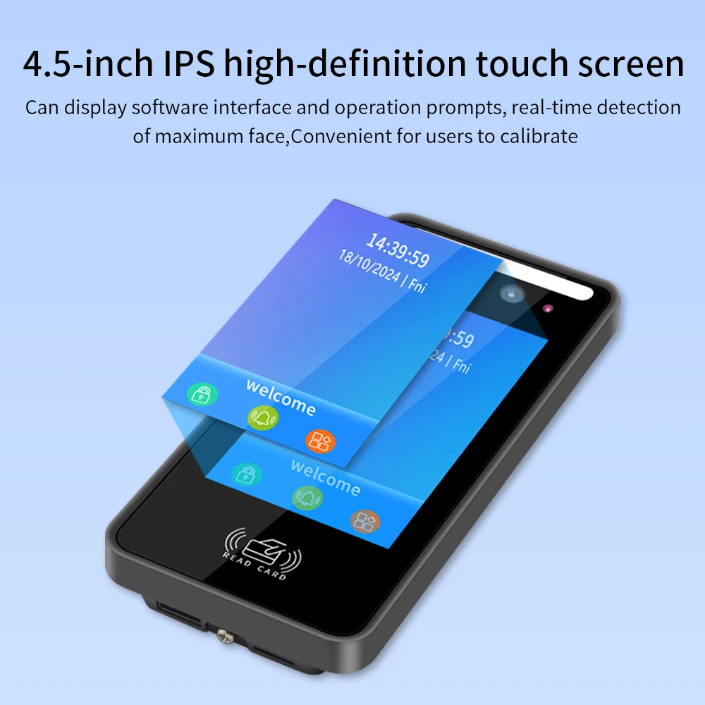 4.5In Dynamic Facial Recognition Time Attendance All-In-One Machine 13.56mhz RFID Access Control With MQTT SDK USB for Turnstile