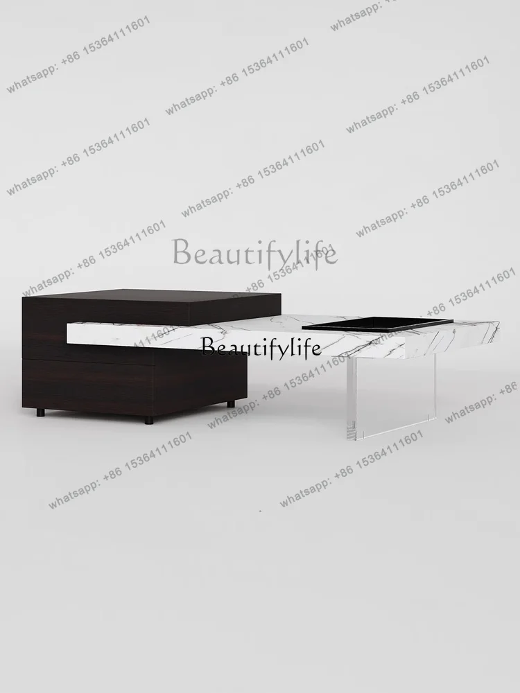Factory Direct Slate coffee table minimalist light luxury advanced suspended rectangular storage modern simplicity