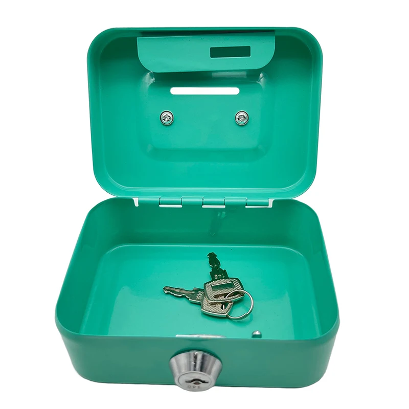 

Портативный сейф для денег, запираемый денежный ящик с ключом, металлический небольшой защитный замок, прочные коробки для монет для детей