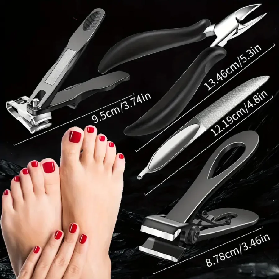 Large Thick-Toenail Clipper Set - Heavy Duty Ingrown Toenail Clippers -  Angled Design, Nail Clippers for Men, Seniors & Women