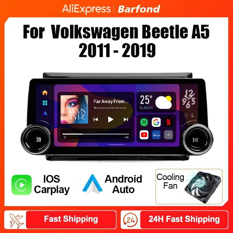 12.3inch Android Car Multimedia video Player For Volkswagen Beetle A5 2011 - 2019 large screen radio 2DIN Carplay navigation GPS