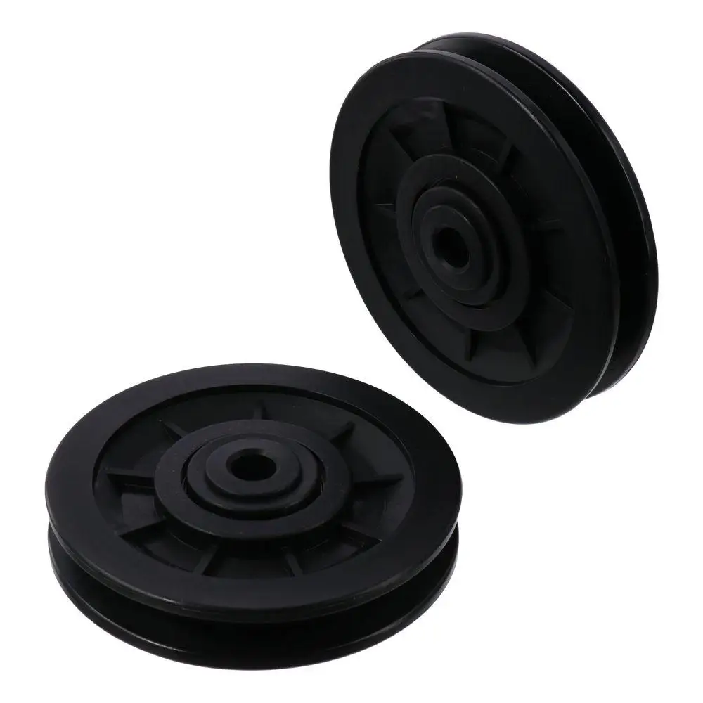 Plastic Bearing Pulley Sturdy Double Sealed Black Wheel Cable Sheave Pulley Gym Equipment