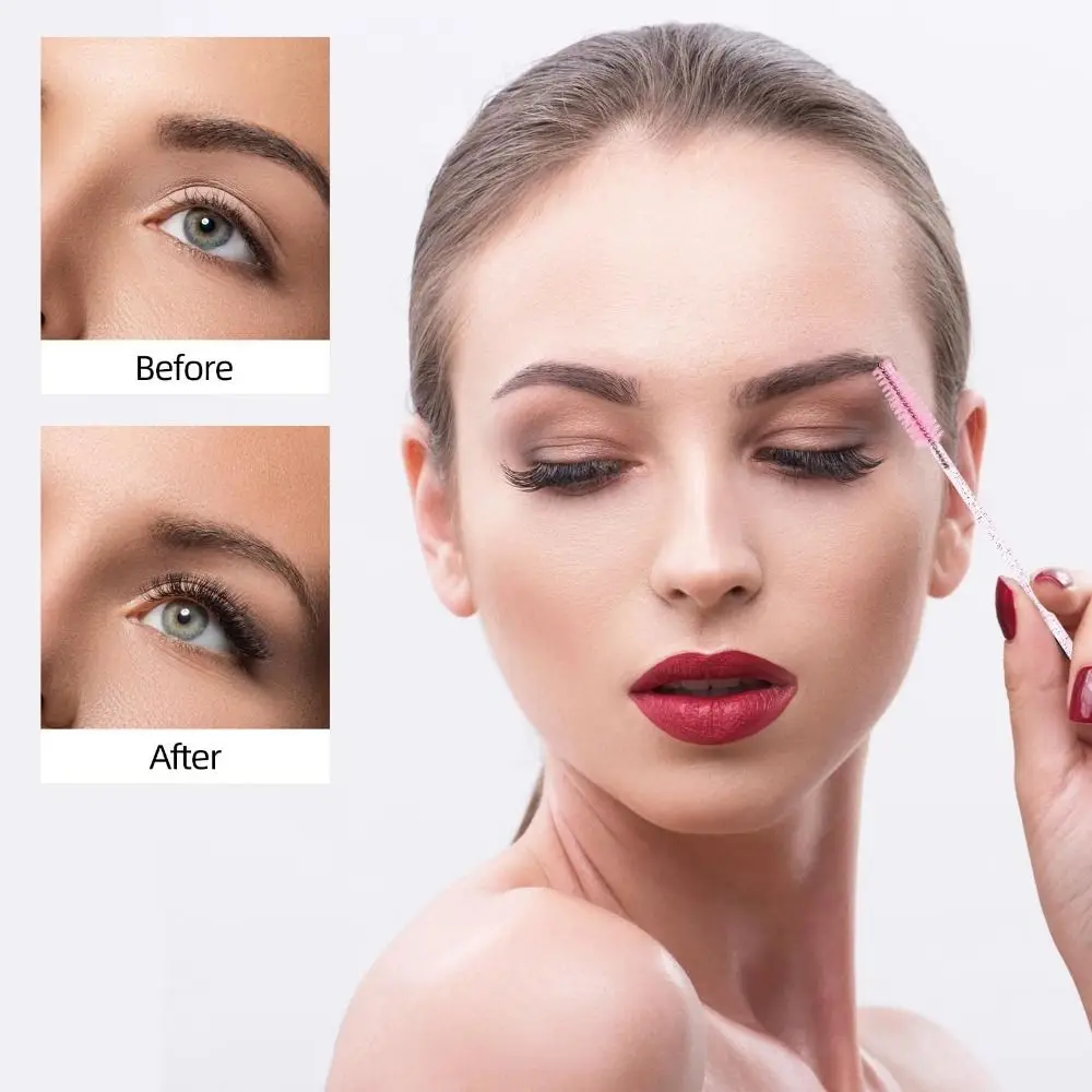 ホットクリスタルポール使い捨てマスカラワンド カラフルな弾力性のあるまつげブラシ グリッターまつげエクステンションマイクロブラシ