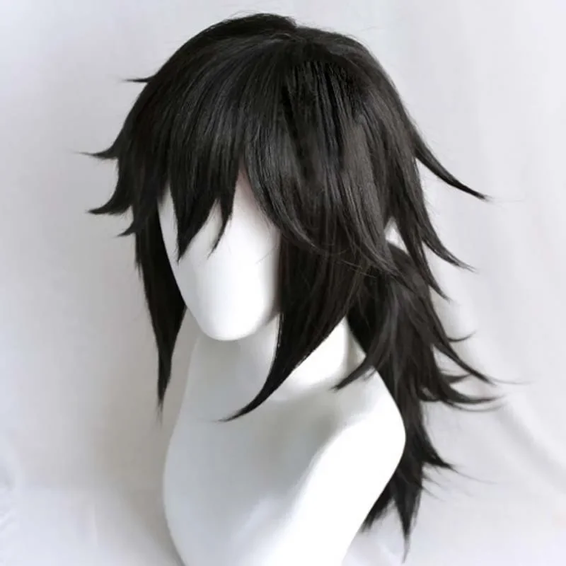

Anime 60CM Short Black Ponytail Wig Anime Heat Resistant Hair Cosplay Costume Wigs Accessories