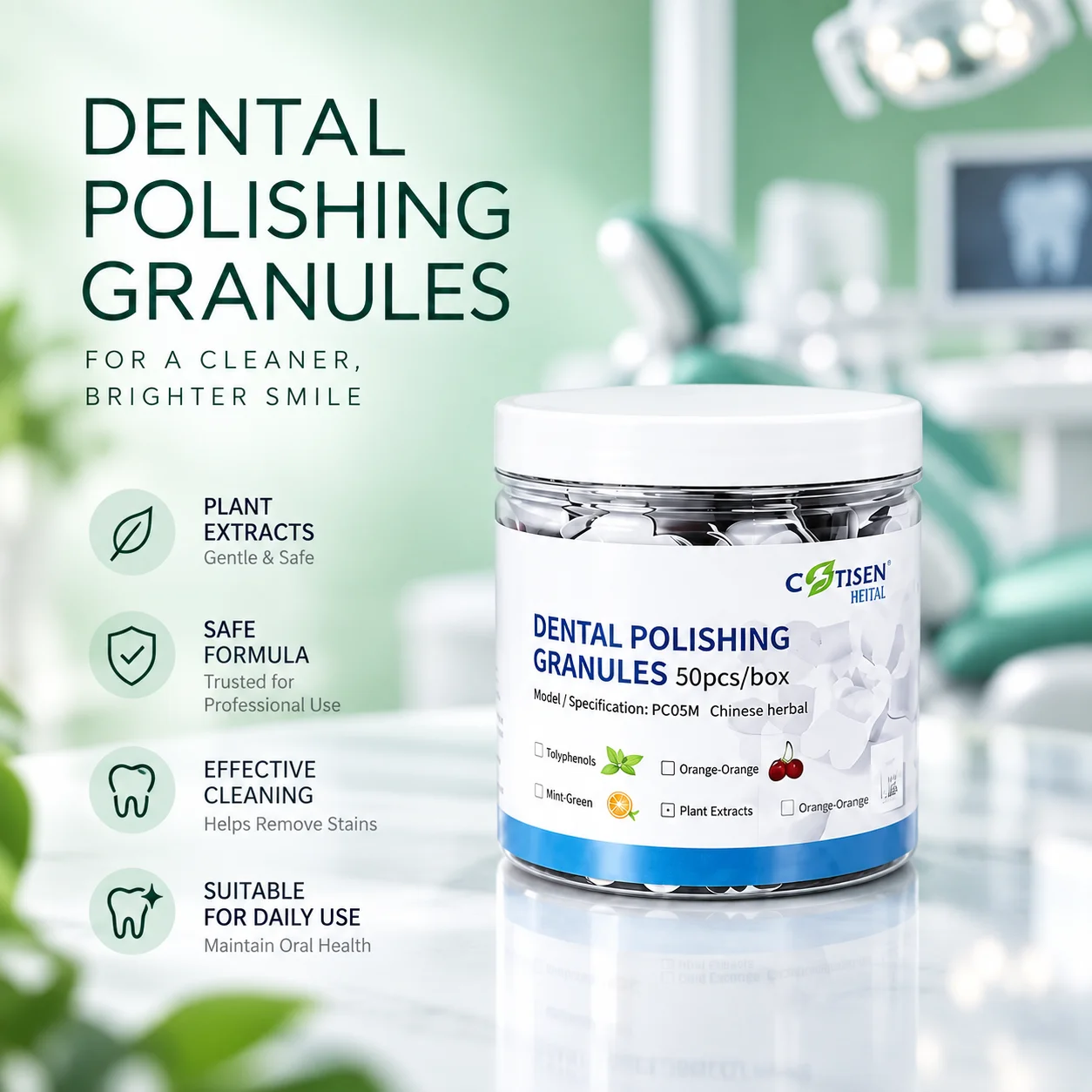 50Pcs Professional Dental Prophy Paste Fine & Medium Grit Multi Fruit Flavor for Teeth Polishing Dental Clinic & Lab Use