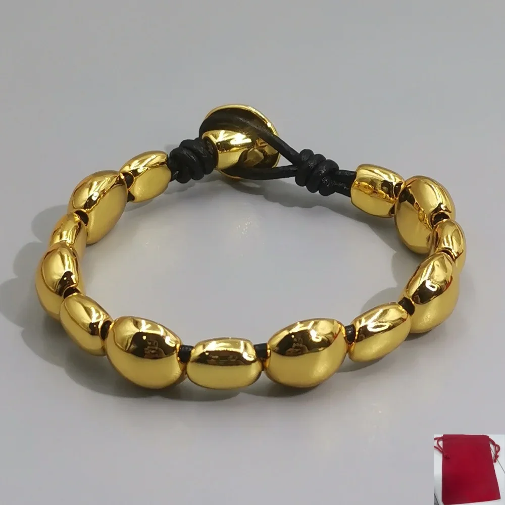 2026 Summer Vintage Hip Hop Style Gold Silver Irregular Beaded Bracelet Jewelry Accessories Neutral Gift