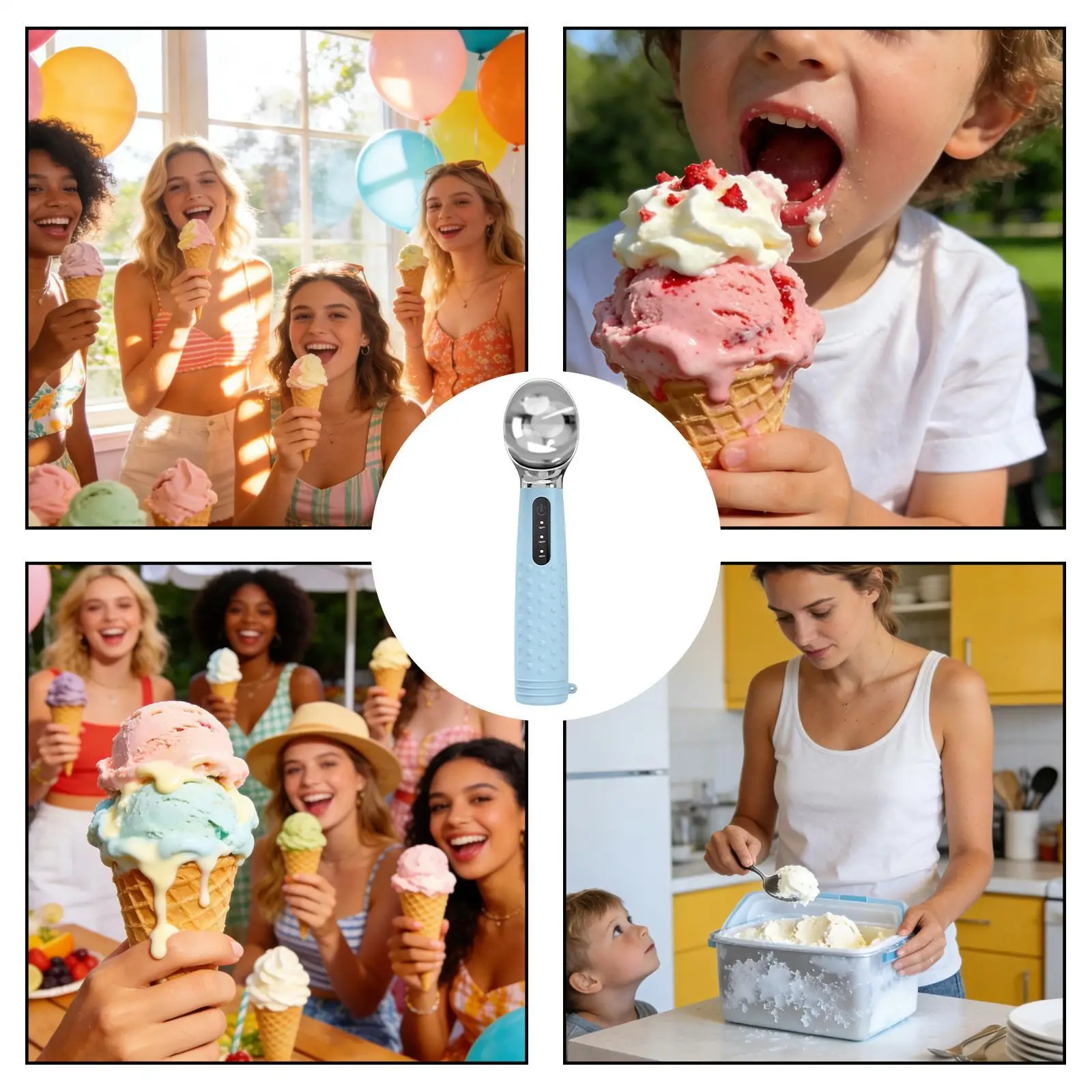 Ice Cream Scoop Rechargeable Heating Dessert Server Electric Ice Cream Scoop For Home Dorm Kitchens Parties Buffets Cupcakes - view 5