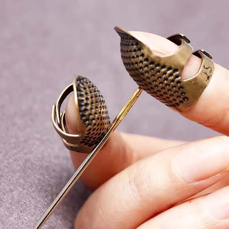 Sewing Tools Diy Accessories Thimble Finger Protector Crochet Finger Shield Ring Retro Needlework Fingertip Thumb Handworking