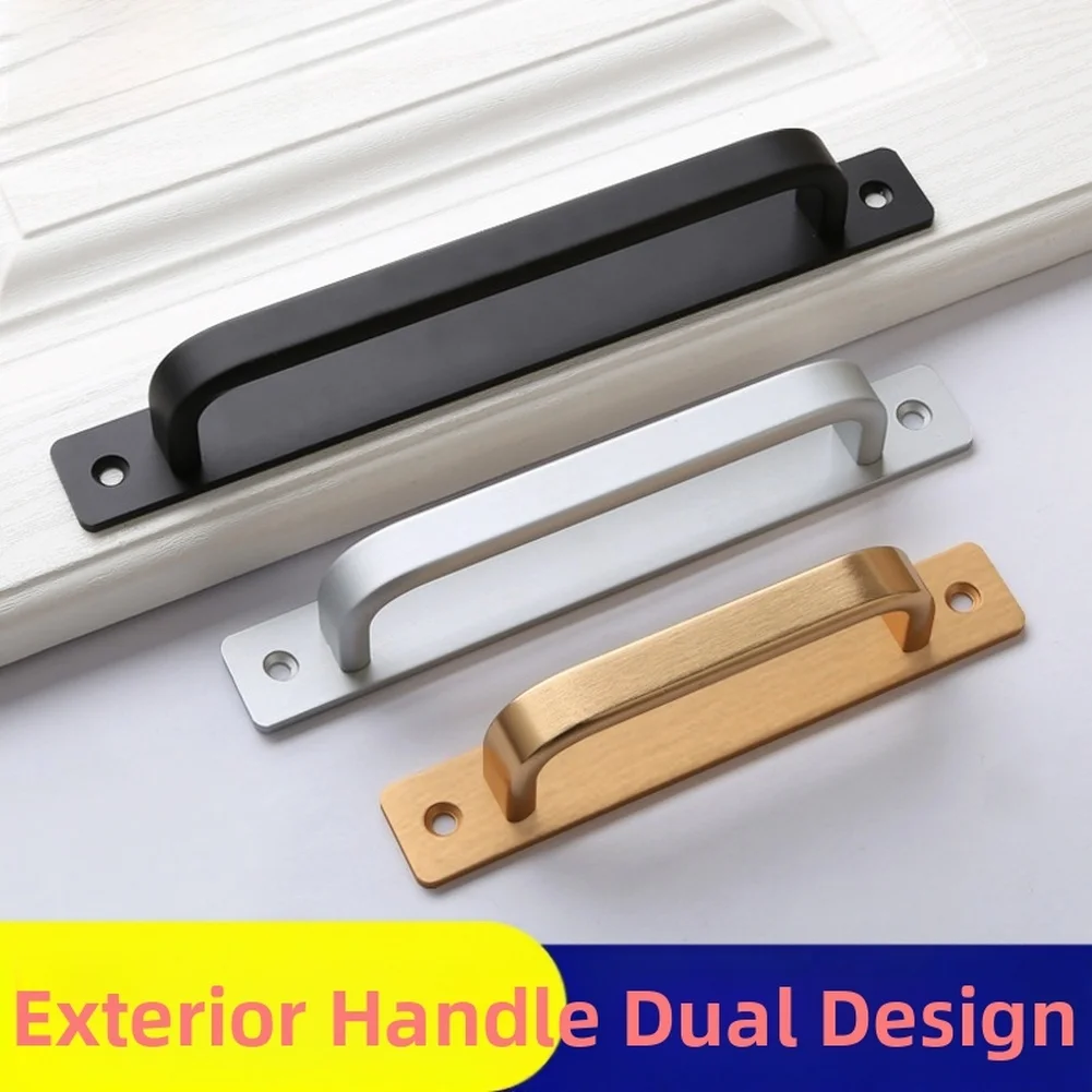 

U-Shaped Aluminum Door Handle for Sliding Doors Wardrobes Cabinets Drawers 14.7cm 18cm 21.2cm 2.5cm Thick 3.3cm Protrusion
