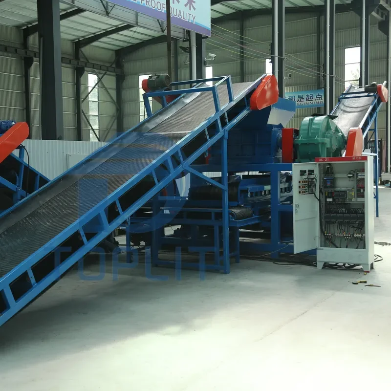 CE Certificate Automatic Waste Tire Recycling Production Line-High Capacity 1.5 Ton/Hour Tire Shredder Machine to 50x50mm