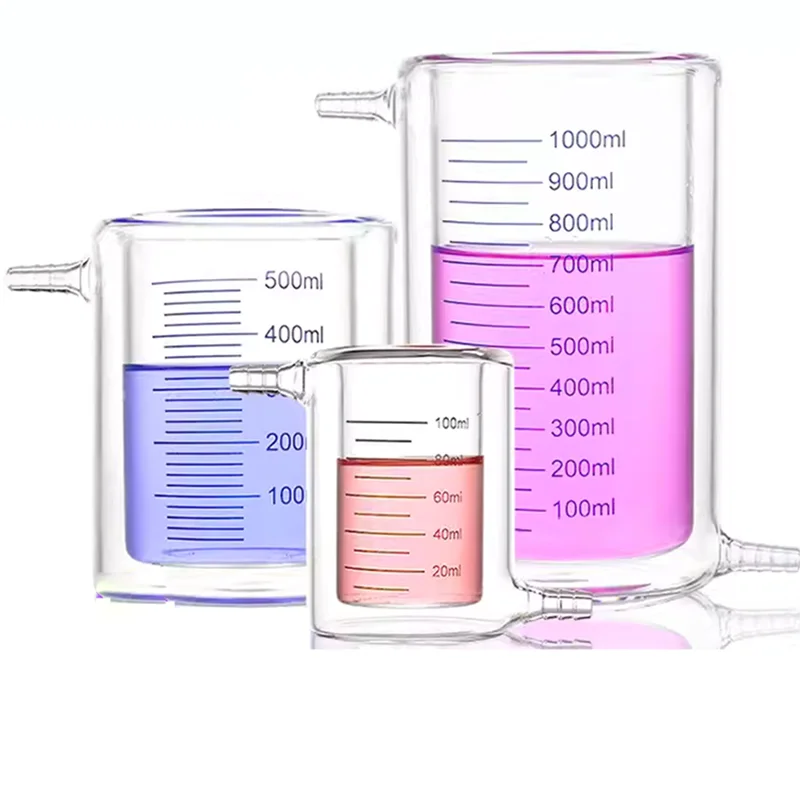 Laboratory double-layer jacketed beaker glass photocatalytic reactor with scale 10/25/50/100/150/250/500/1000/3000ml