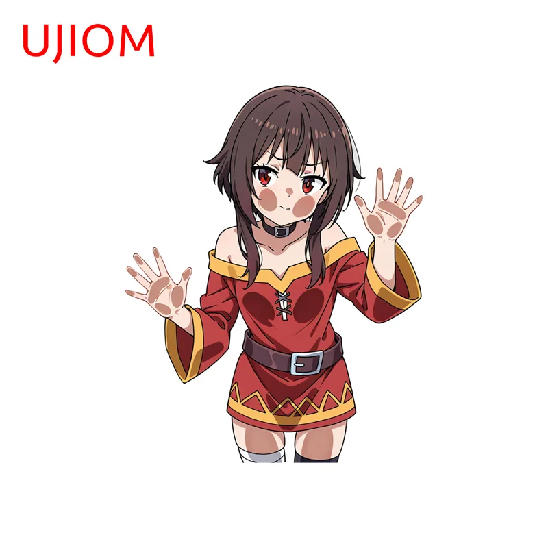 UJIOM Seductive Megumin Face on Glass Wall Sticker Amusing Design Occlusion Scratch Vinly Decal Suitable for Computer Case Decor