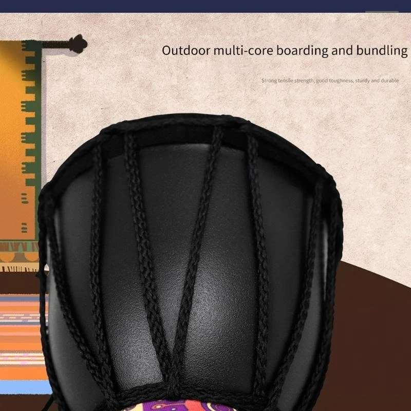 K0EF African Drum Unique Pattern Small Hand Drum Professional Percussions Instrument Rhythm Playing Toy for Kindergarten