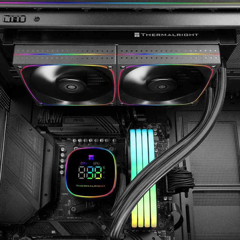 Thermalright FROZEN HORIZON240 DIGITAL ARGB Radiator air pendingin all-in-one, Kepala pendingin magnetik yang dapat dilepas, Mendukung LGA1851/1700/AM5