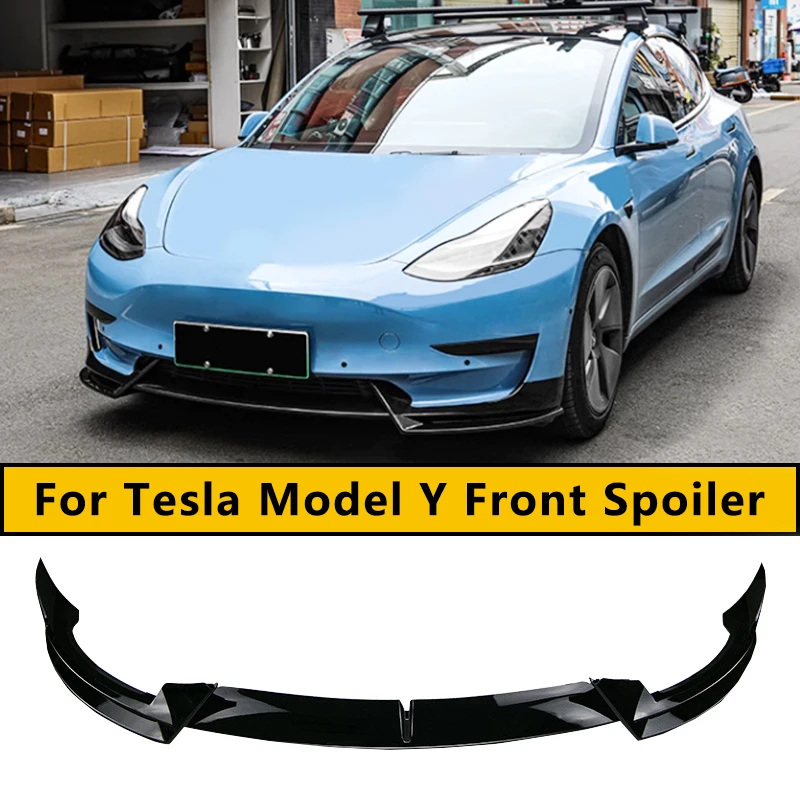 

3PS For 2021 22 23 Tesla Model 3 Y Deflector Bumper Guard Trim Cover Modified Front Sports Spoiler Body Kit Diffuser Accessories
