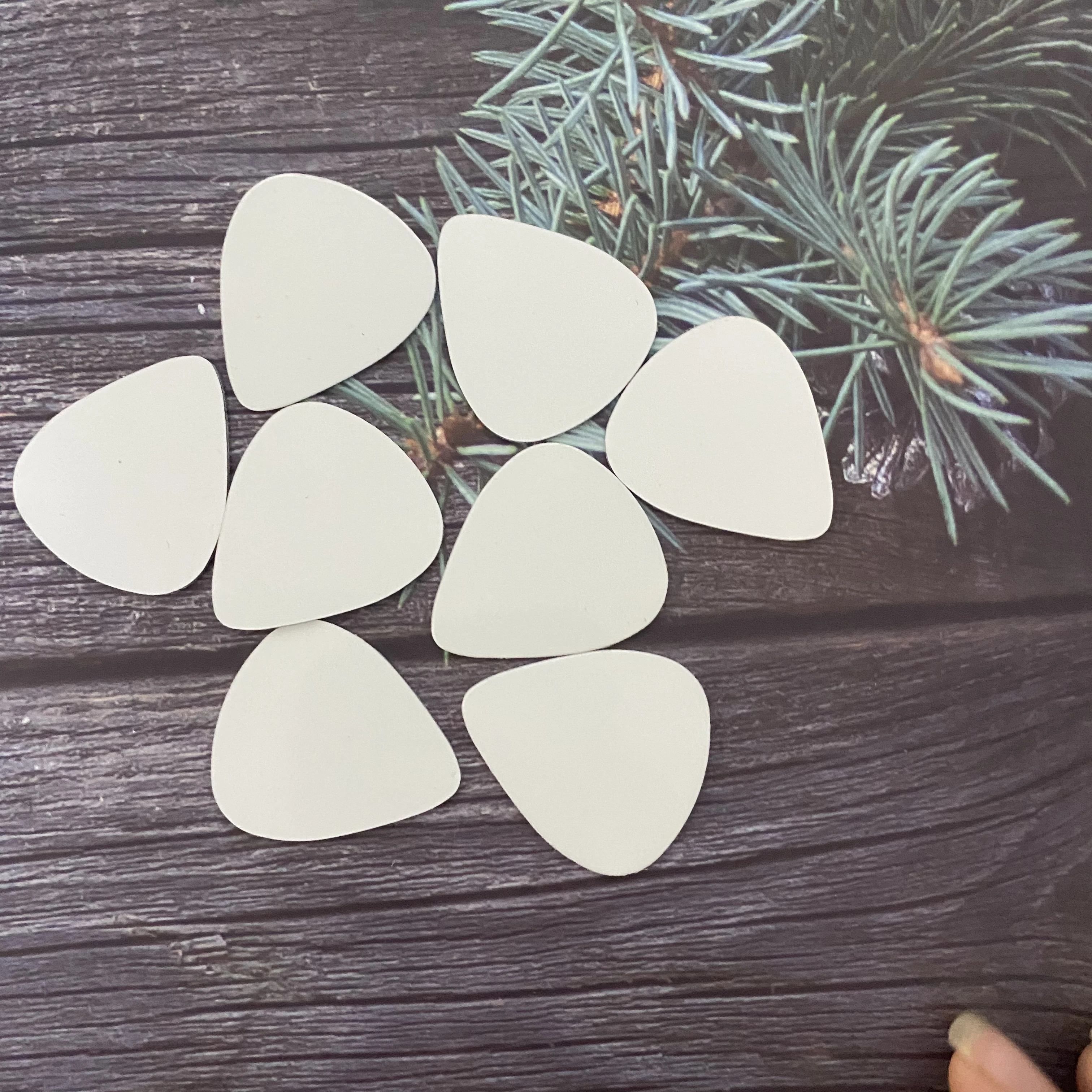 10pcs Sublimation Aluminum Guitar Picks DYE Heat Transfer Printing Double-side Metal Blanks Wholesale