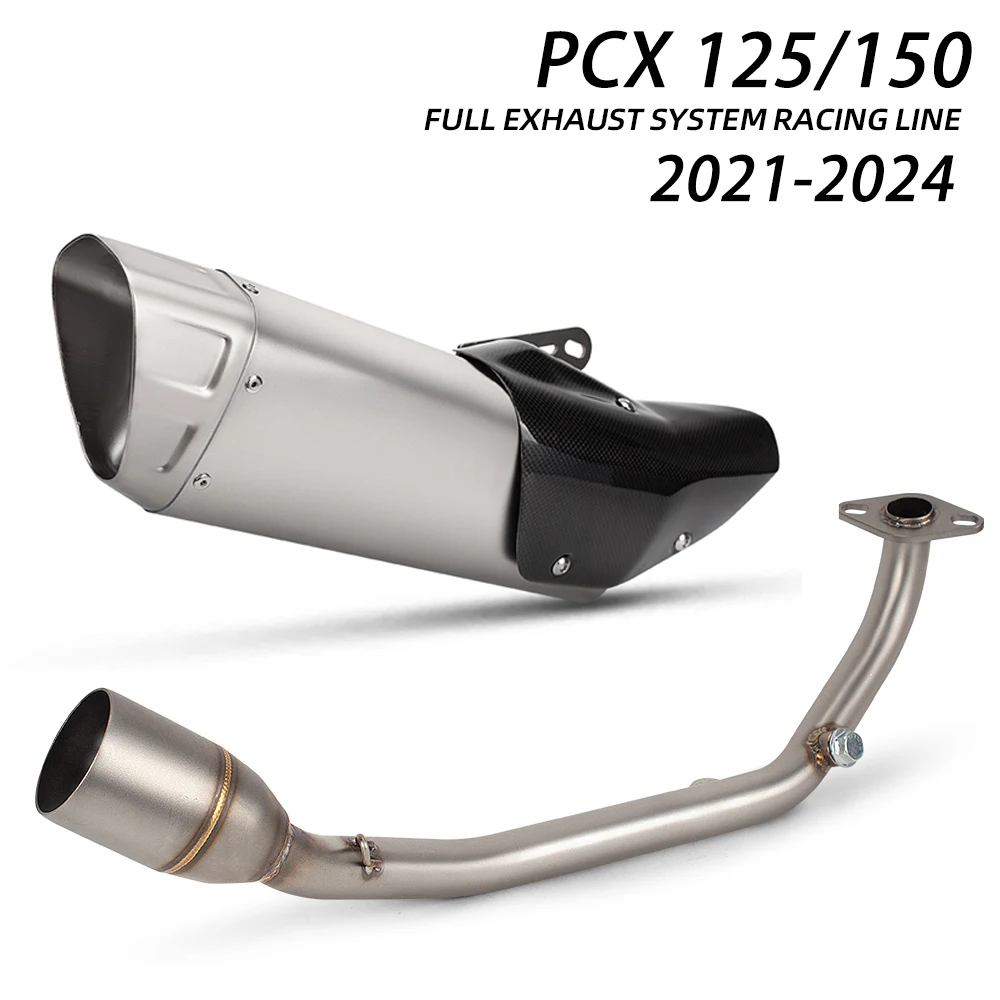 PCX125 Motobike Exhaust Full System For Honda PCX125 PCX150 PCX 125/150 2021-2024 Motorcycle Exhaust Front pipe quality muffler
