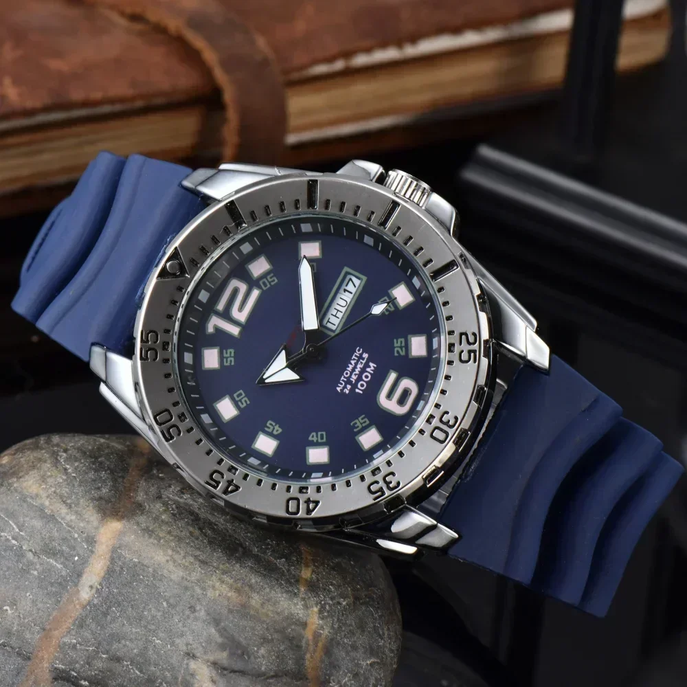 Luxury Stainless Steel Waterproof Series Steel Band Watch Strap Multi Functional Timing Watch Men's Quartz Watch Clock