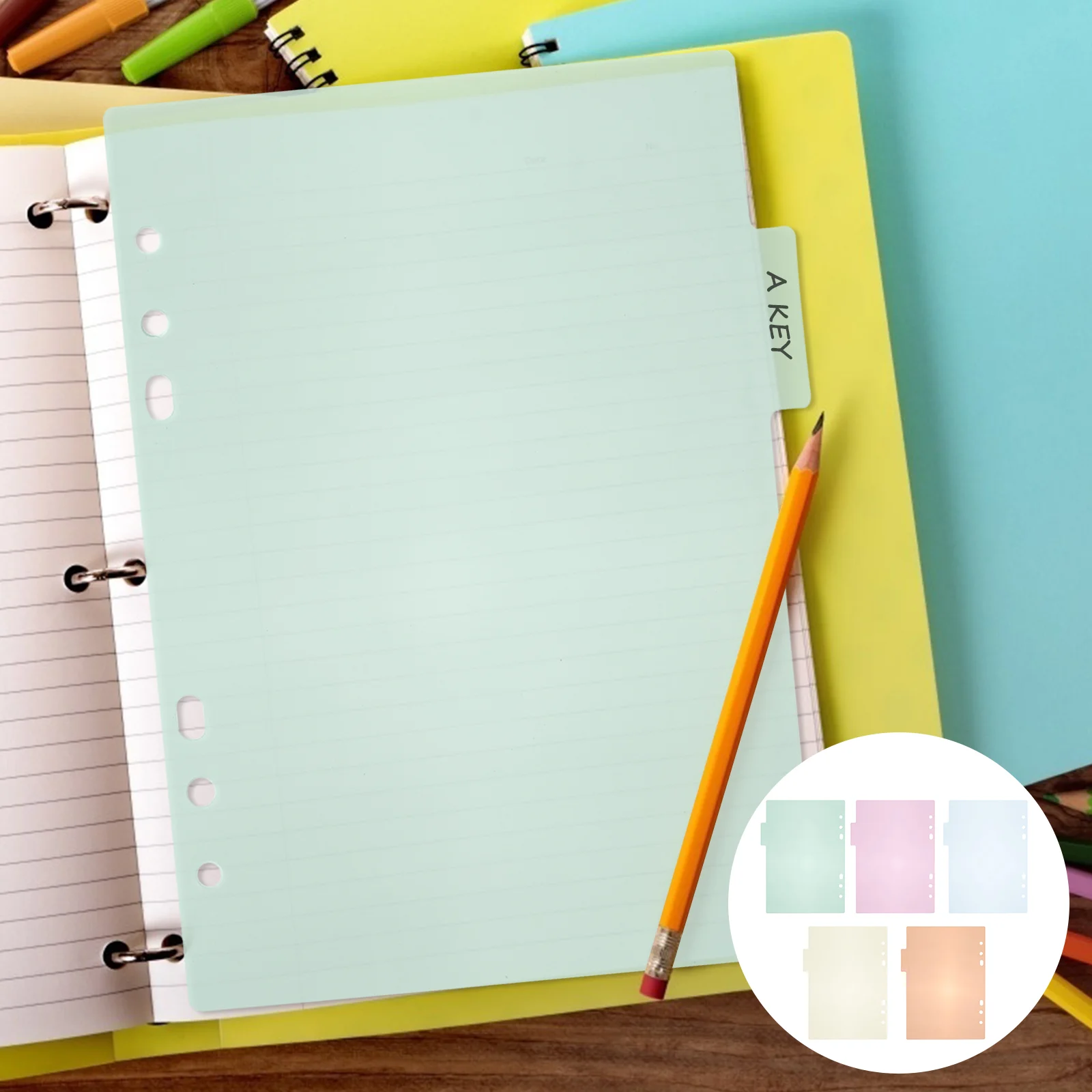 

10 Pcs Note Book Divider Index Board Colorful Dividers Label Tabs Binder Labels Partition Office Products