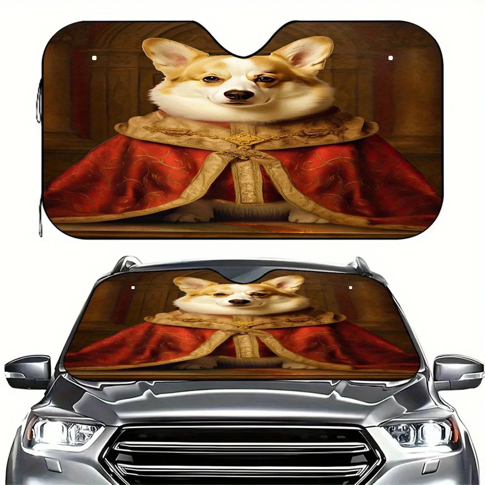 1pc-Royal Canine Majesty, parasol para parabrisas-protección UV y reflectante térmico, cubierta plegable para coche para SUV/camiones |   Po duradero