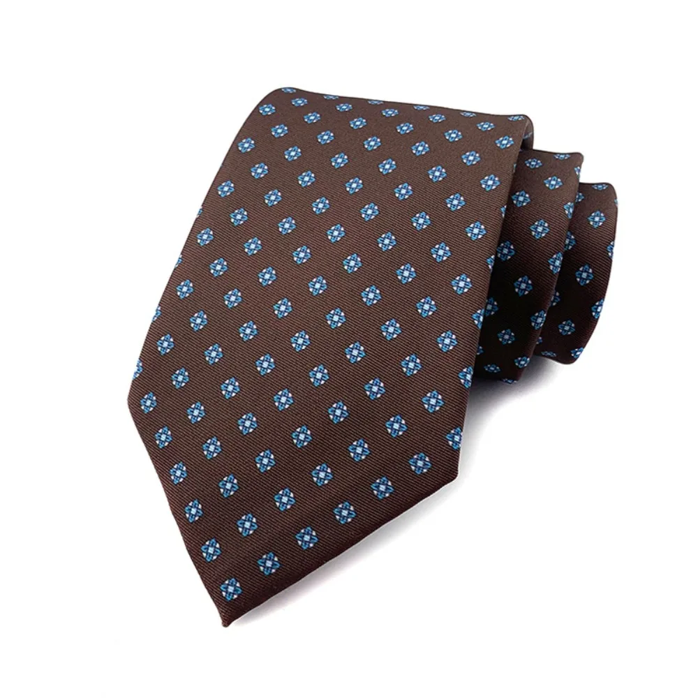 Cravatta da collo in seta regolabile di lusso Cravatta da uomo con stampa vintage a righe e pois Cravatta da collo Slim Fit 8 cm di larghezza Cravatte da uomo Accessori per colletto da sposo