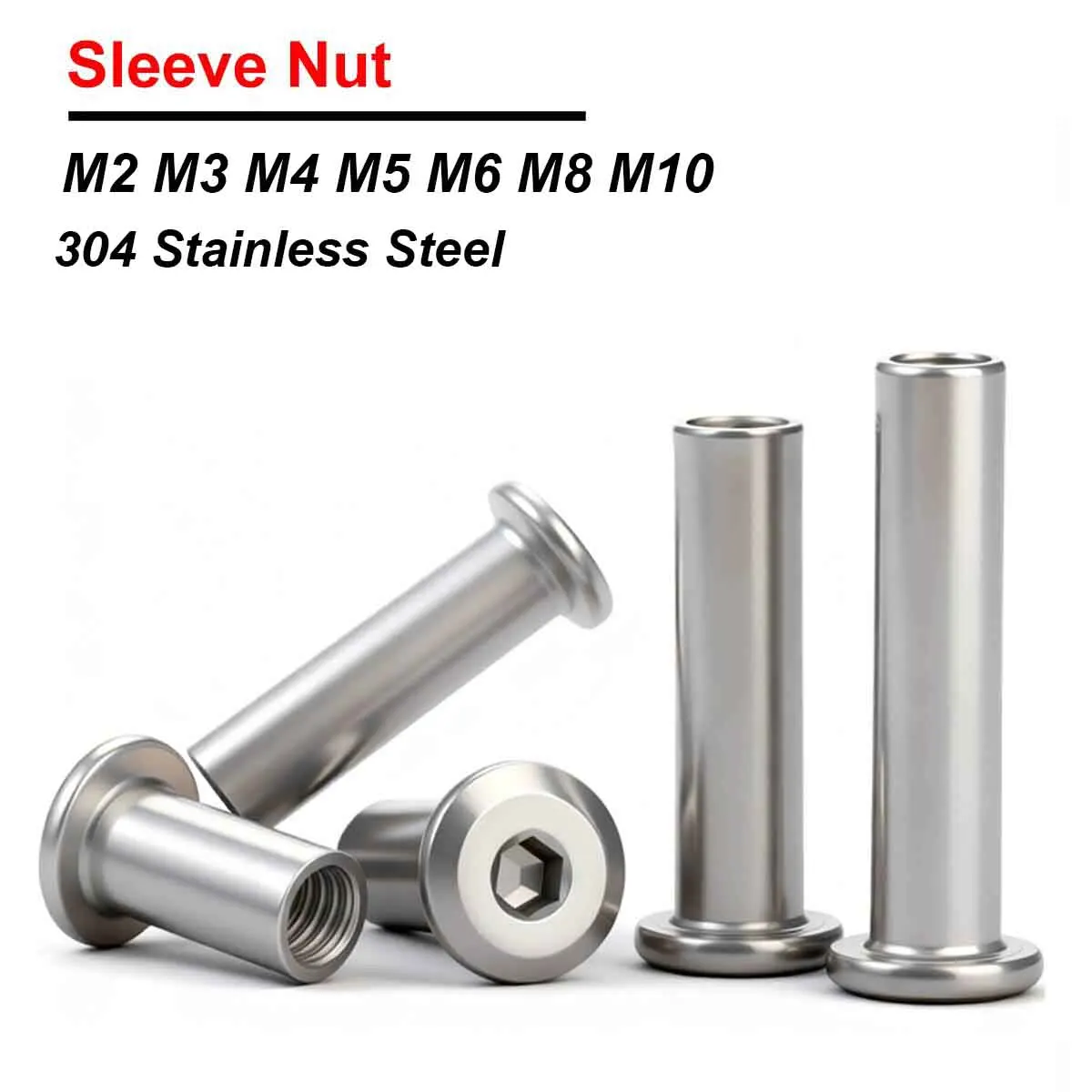 2/10/20pcs M2 M3 M4 M5 M6 M8 304 Stainless Steel Large Flat Hex Hexagon Socket Head Rivet Connector Insert Joint Sleeve Cap Nut