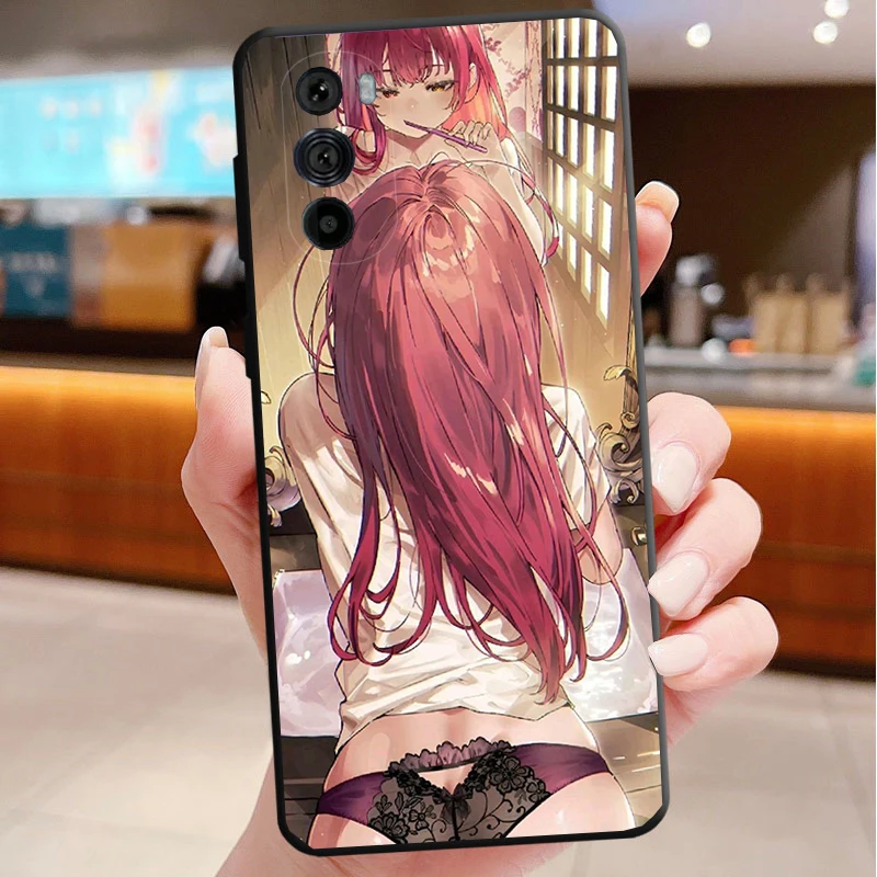 Capa de telefone para motorola edge 50 40 pro 60 50 40 30 ultra neo fusão moto g play g stylus g power g anime girl