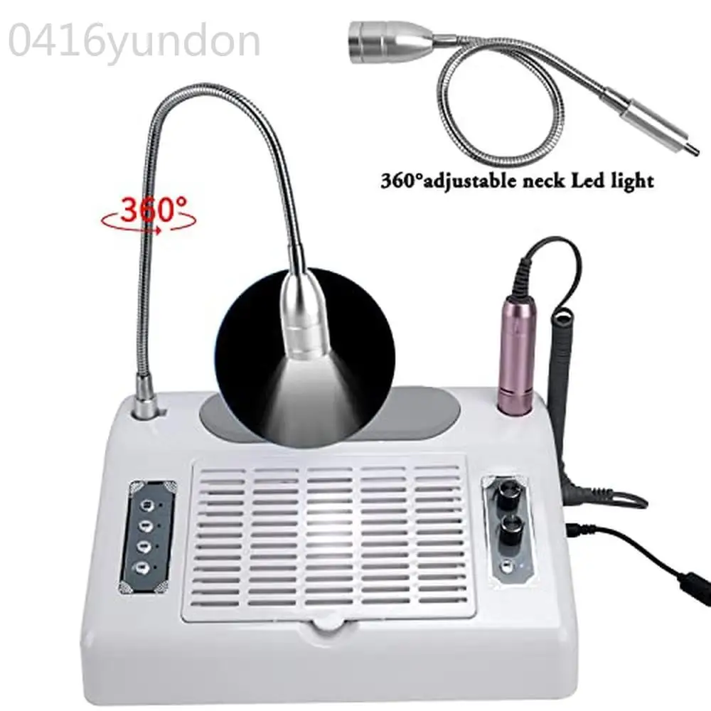 Nail Dust Collector Vacuum Multifunction Nail Art Machine 40W Suck Dust 30000PRM Drill UV LED Lamp 48/96W Armrest Gloves Light