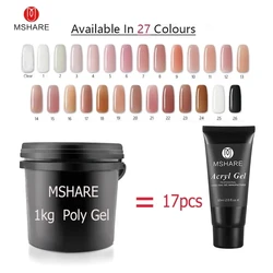 MSHARE Poly Acrylic Gel Hard Thick Acrylgel 1kg Camouflage Builder Nail Extension Gel Nails UV LED Acryl