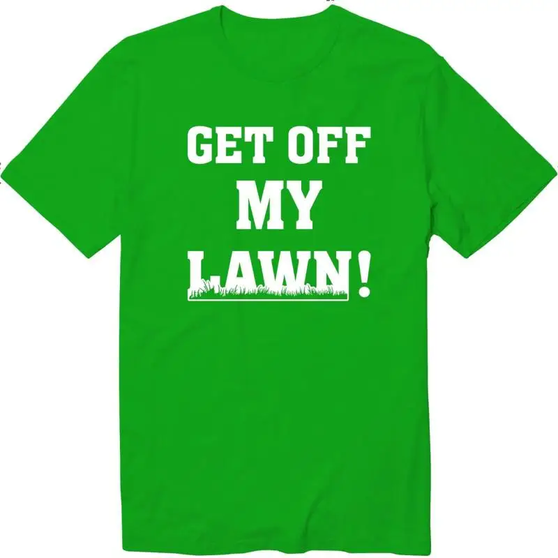 

Футболка с круглым вырезом Get Off My Lawn, забавная новинка, старый юмор