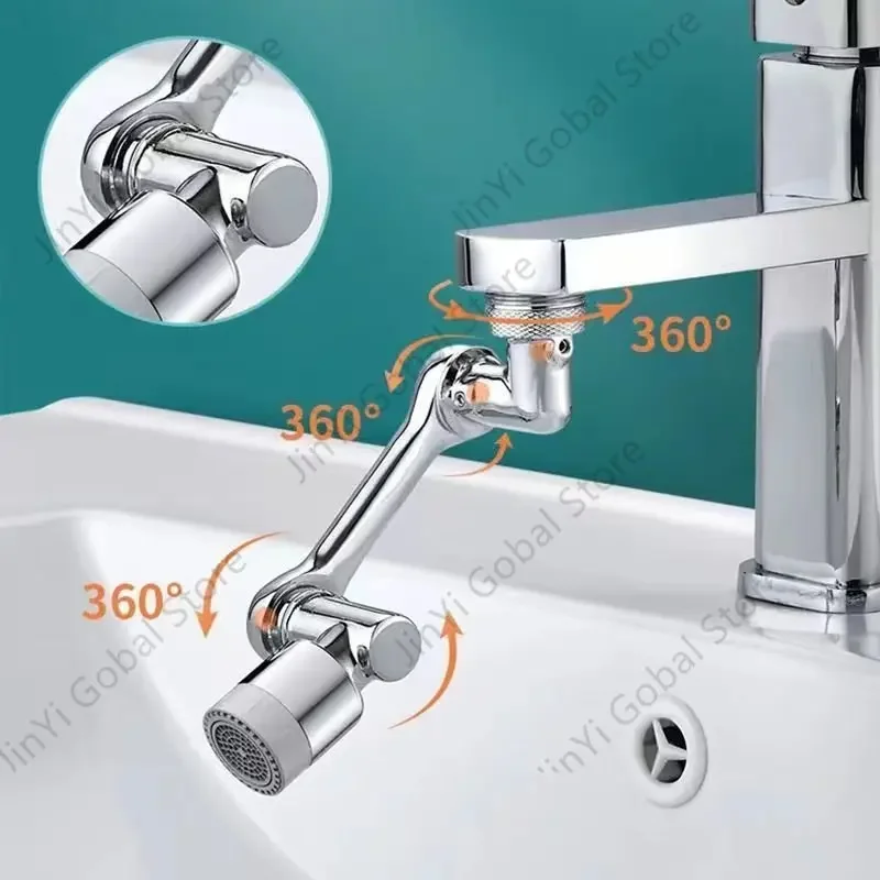 1080° Universal Faucet Extenders Aerator Washbasin Tap Extension Splash Filter Bubbler Nozzle Robotic Arm Kitchen Tap Extend