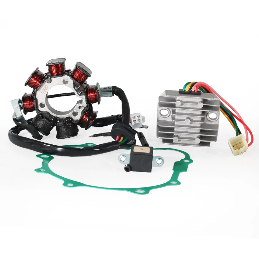 

Motorcycle Stator Coil & Regulator Rectifier & Gasket Generator Cover Set For Honda NX125 1988-1990