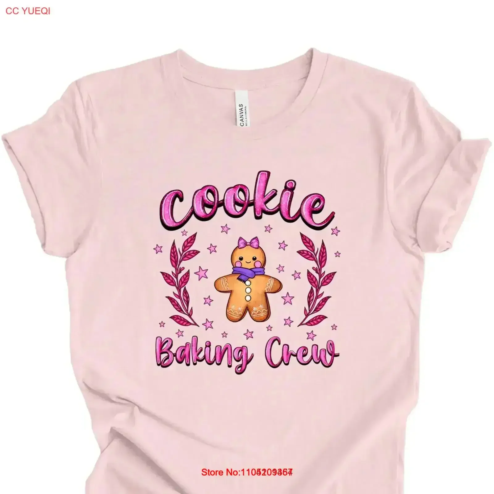 كوكي كرو تي شيرت بيكر عطلة مخبز تبادل الملكة الخبز احتفالي أعلى خمر غسلها أنيق مصمم الملابس قليلا #1
