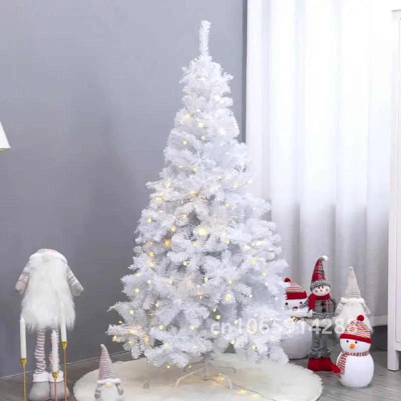 Large Artificial Christmas Tree Green White Flame Retardant Fir Tree with Solid Metal Stand Arbol De Navidad for Natal Pождество