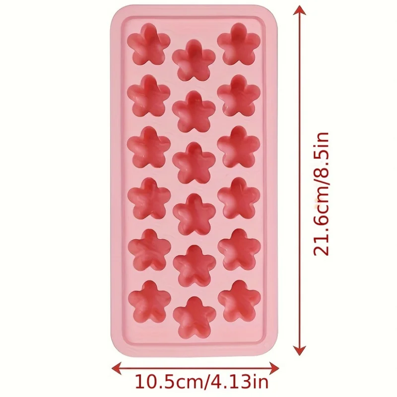 18-Cavity Sakura Ice Cube Molds with Lids - Soft Silicone Ice Block Molds