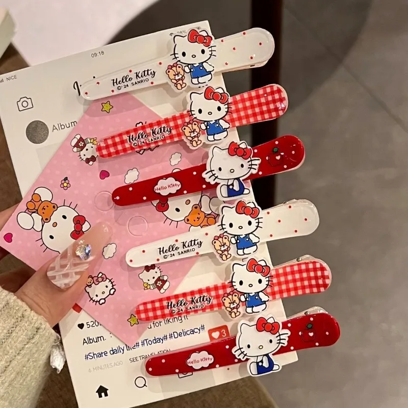 Kawaii Cartoon Cat Print Acetate Hair Clip High-Value Cute Duckbill Jaw Clip Stylish Hair Styling Claw Accessories for Women - zdjęcie 1