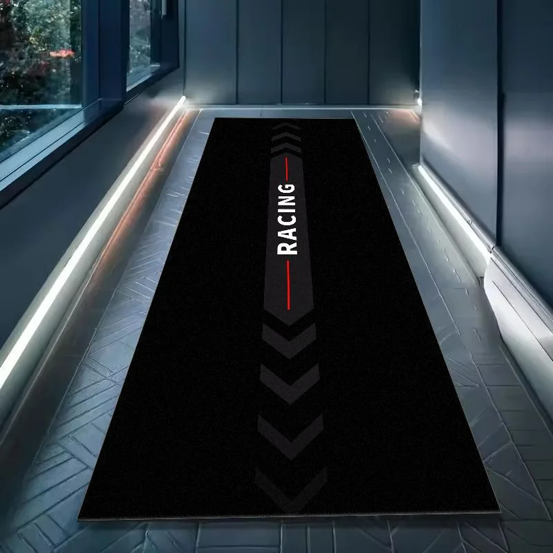 VIKAMA Racing Arrow Pattern Motorbike Garage Mat Anti Slip Oil Resistant Waterproof Pad For Motorcycle Parking Workshop Decor