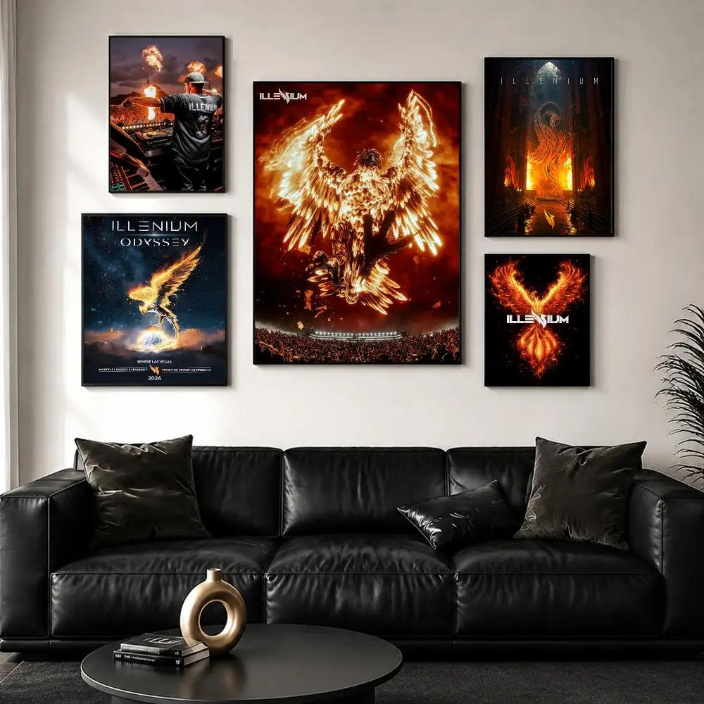 Electronic Music i-illenium Poster Decorative Wall Art Sticker Mural Print for Bedroom Living Room Hallway Home Decor Gift