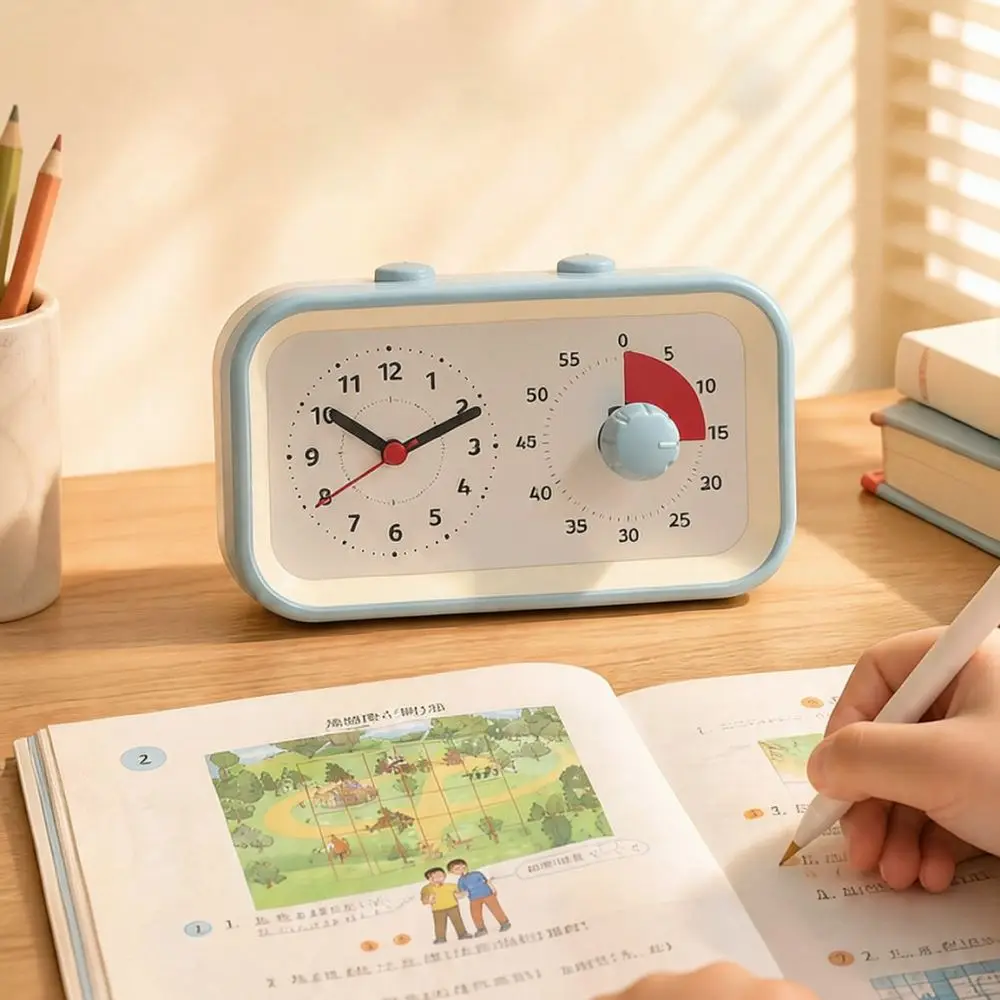 Dual Display Timer Desk Clock Alarm For Students Kids Time Management Study Planner Tool Silent Operation