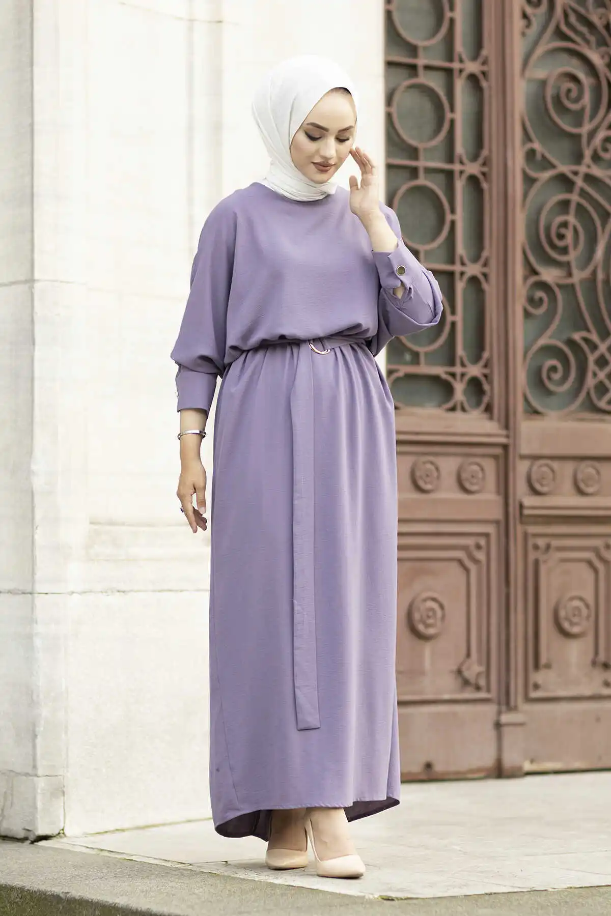 

Bat Sleeve Dress Ferace SAG-Lilac