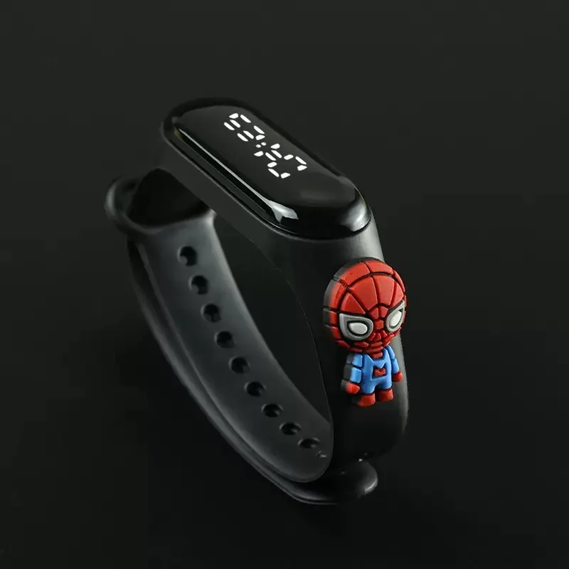 Fashion Mickey Children Watches For Girls Electronic Bracelet Sports Touch LED Spiderman Doll Kids Watch Women Waterproof Clock view 4