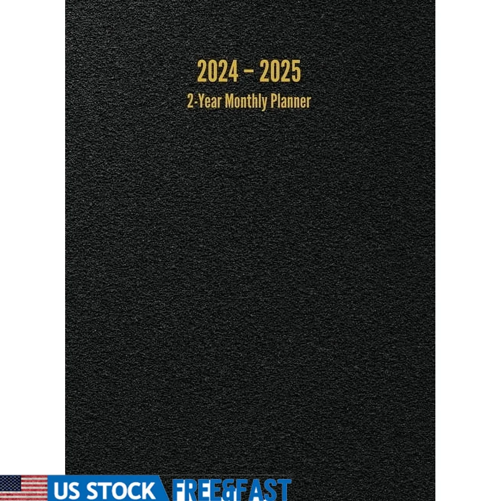 Planificador mensual grande 2024 2025 de 2 años, tapa dura, calendario de 24 meses, herramienta de planificación organizada con diferencial de dos páginas, referencia rápida