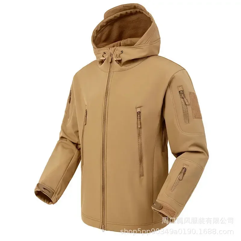 

2024-Autumn and winter new outdoor softshell jacket waterproof, windproof and warm three-in-one