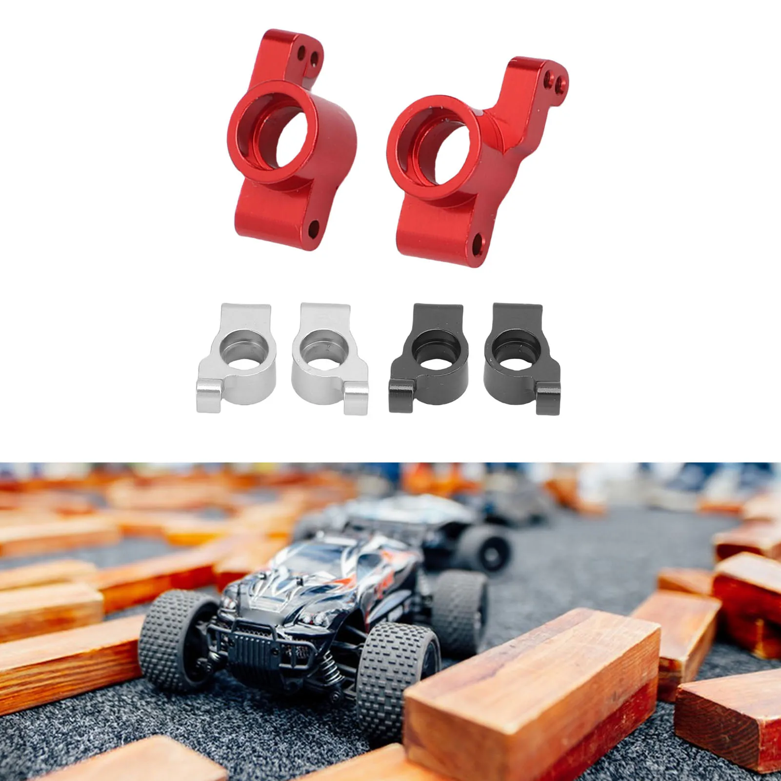 1/24スケールRCカー用リアステアリングカップ 合金素材 ステアリング交換部品 左右セット RCカーリアステアリングカップ