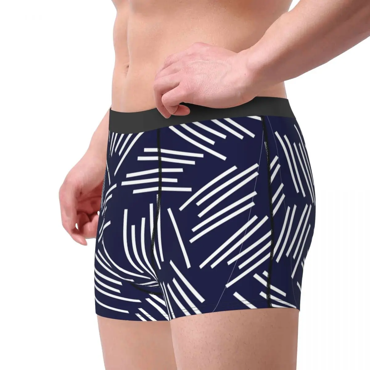 Navy Stripe Pattern Man Underwear Modern Boxer Briefs Shorts Panties Novelty Breathable Underpants for Homme S-XXL