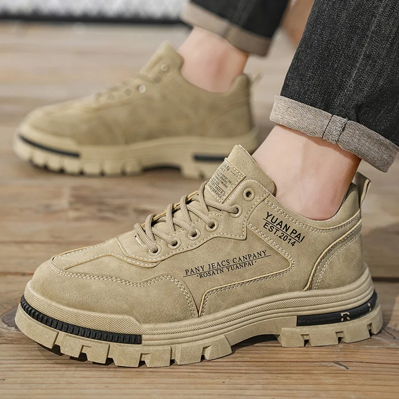 

Men's Thick-Soled Casual Sports Shoes Street Outdoor Hiking Workwear Breathable Comfortable Rubber Sole Outdoor Work Sho