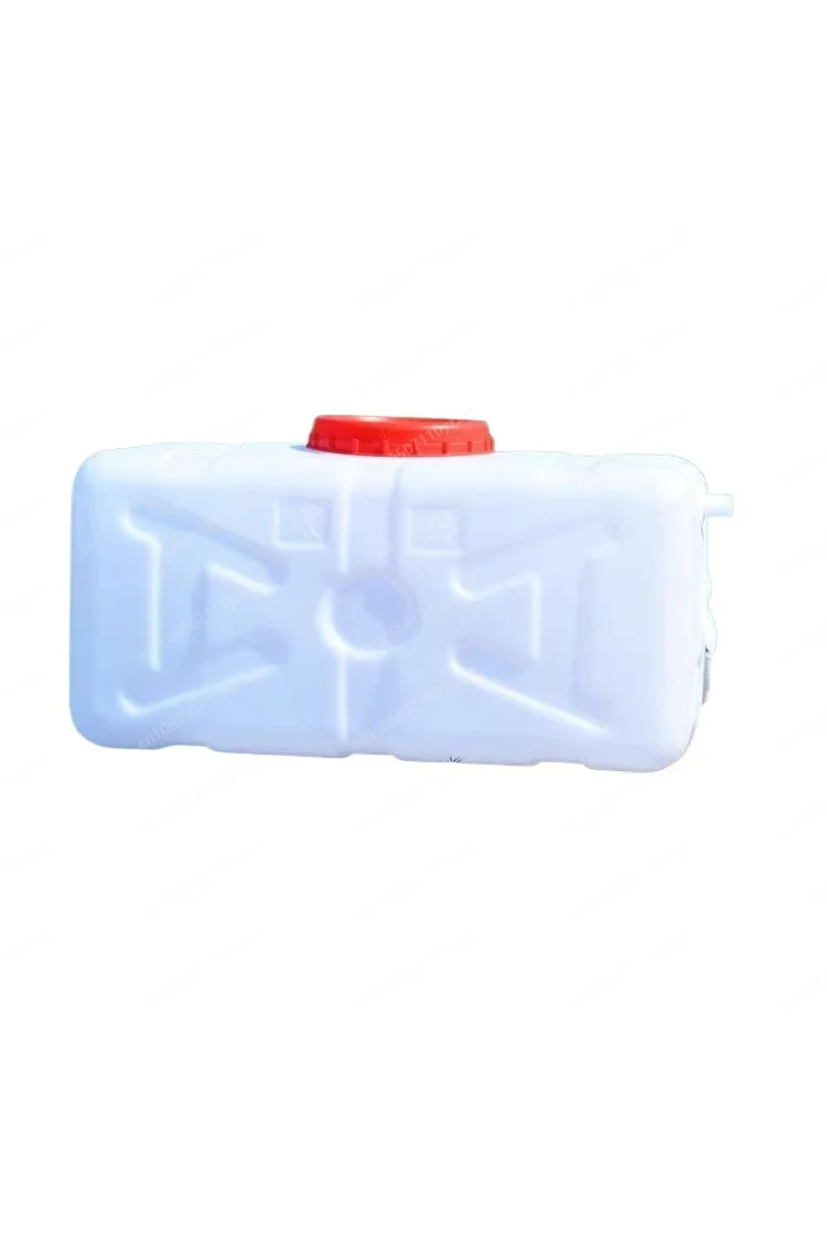 Large Capacity Horizontal HDPE Water Storage Tank 100L, Thickened Plastic Water Bucket with Water Outlet Valve