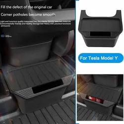 For Tesla Model Y 2022 2023 TPE Rear Center Console Storage Box Car Console Organzier Tray Case Trash Can Car Accessories