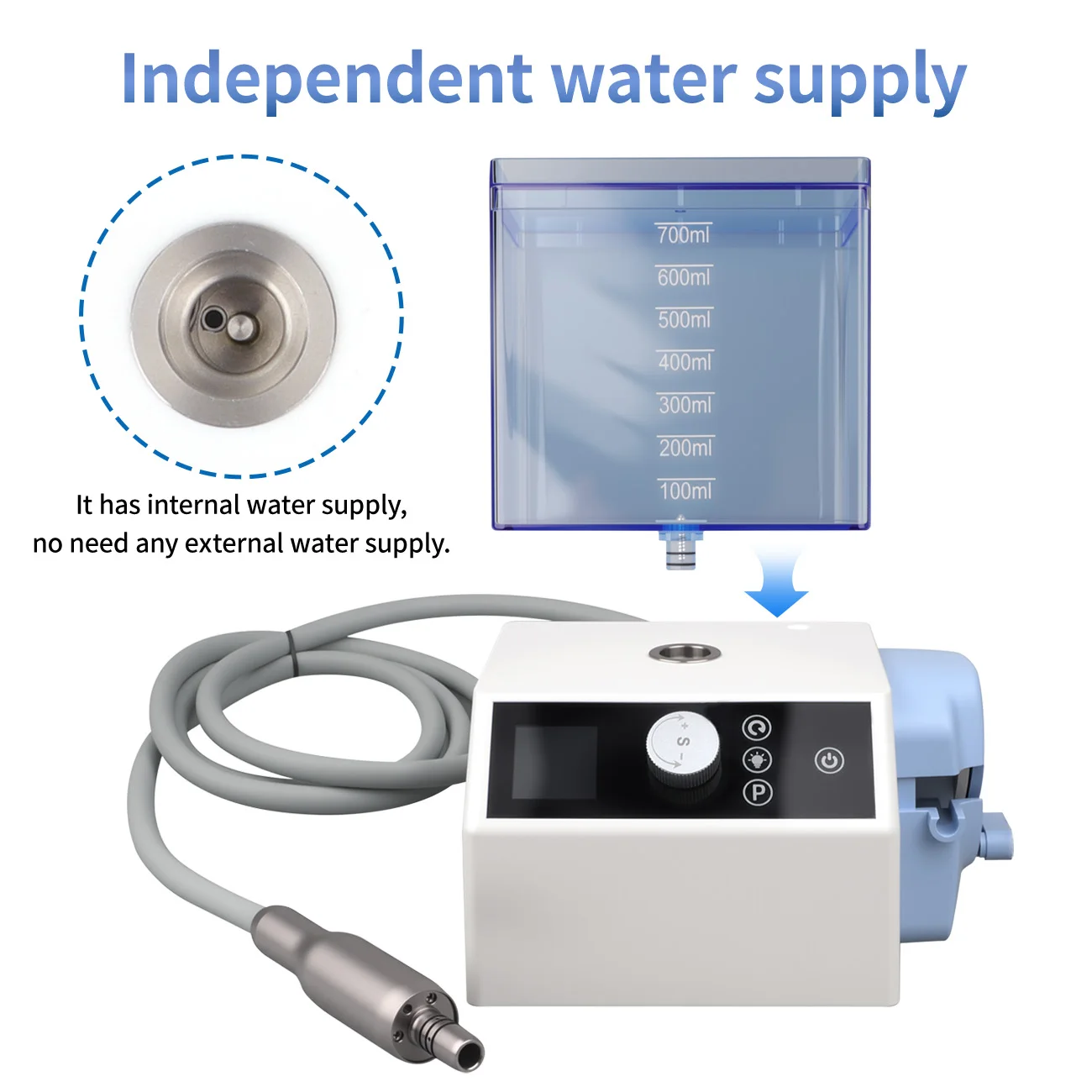 Dental LED Brushless Electric Micromotor Water Tank Internal Spray 2/4 Holes 1:1/1:5/4: 1/ 1: 4.2/10:1/16:1 Handpiece Tools